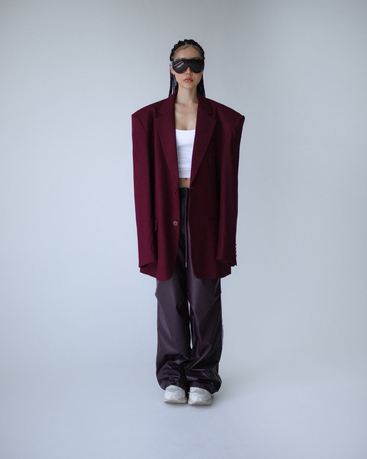 Extra Oversized Burgundy Blazer - CONTOUR New York