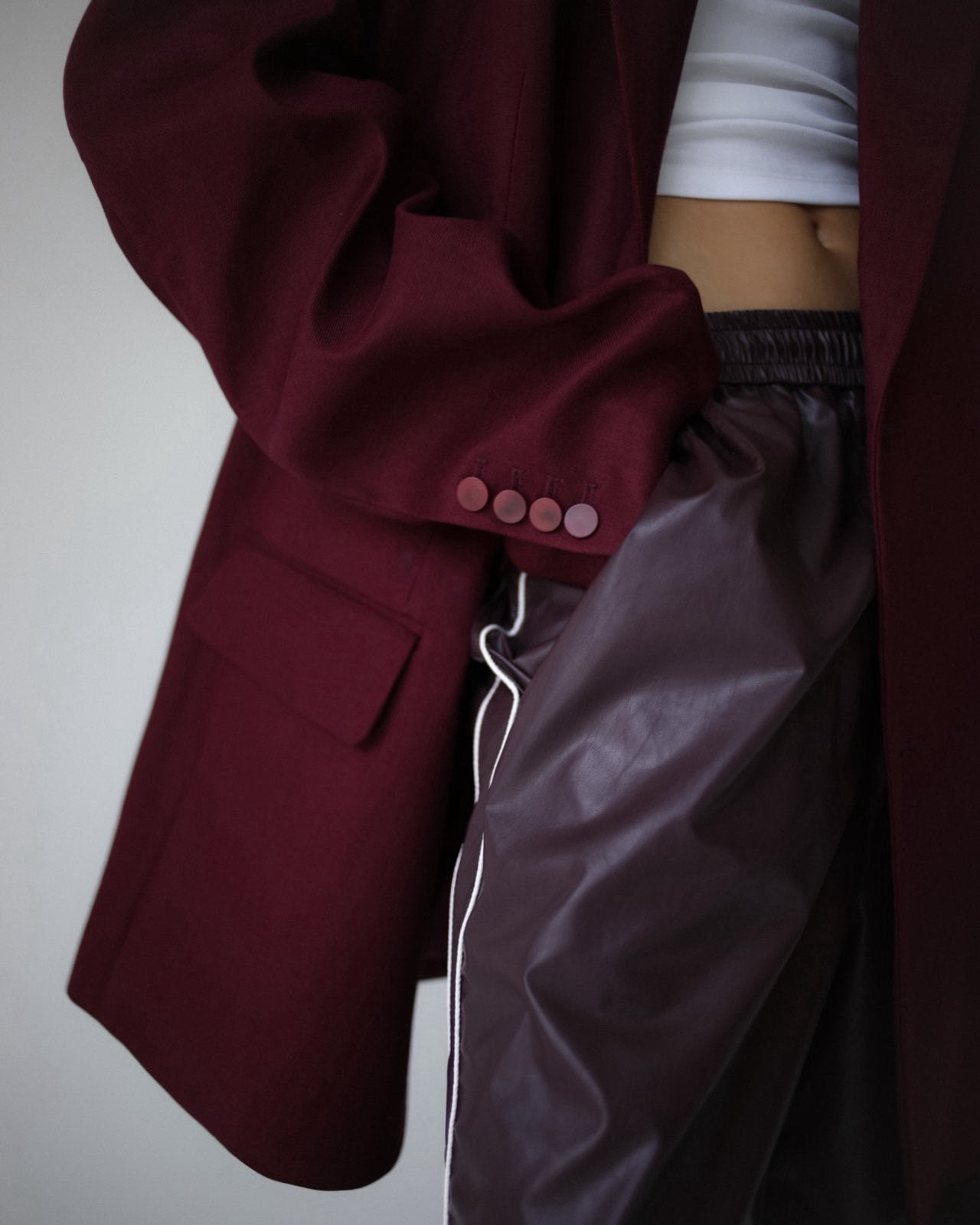 Extra Oversized Burgundy Blazer - CONTOUR New York