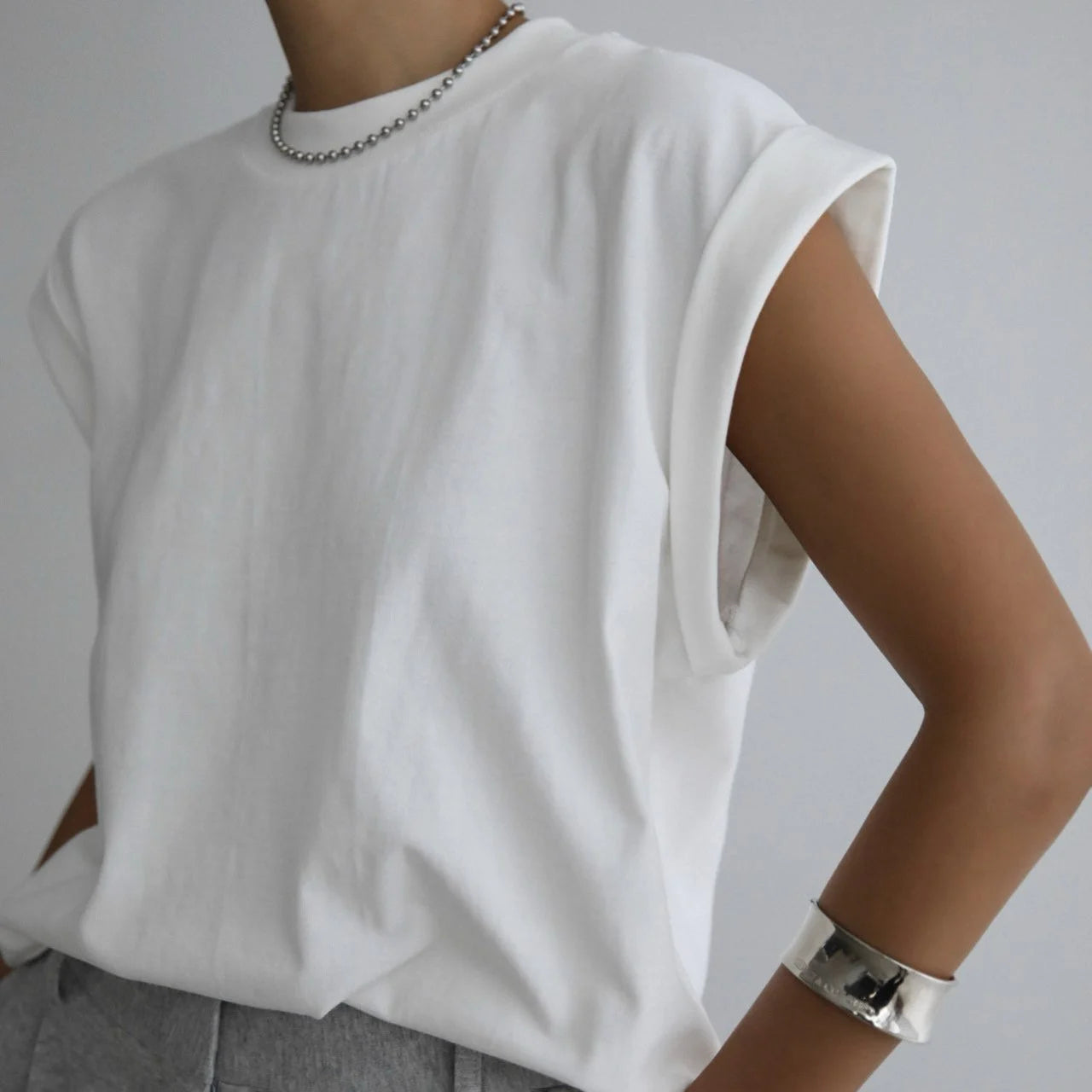 Rolled-Up Sleeve T-Shirt