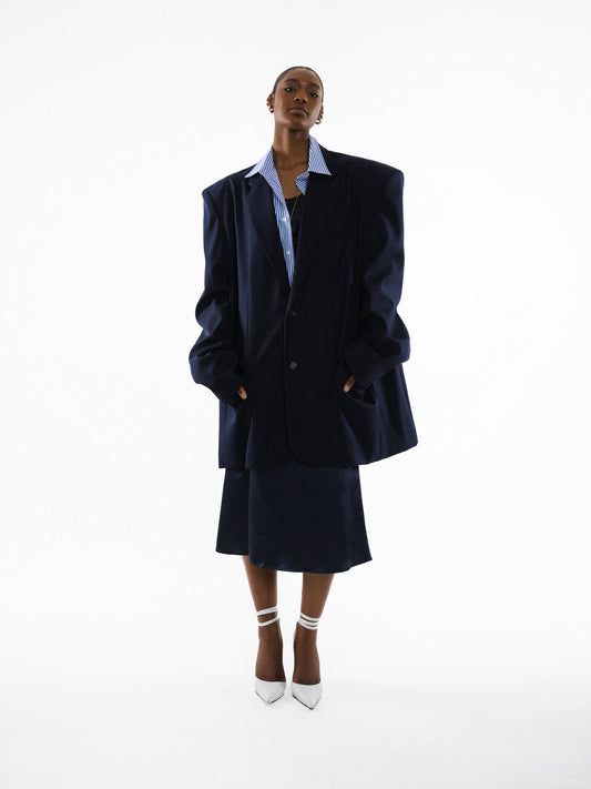 Extra Oversized Navy Blazer - CONTOUR New York 