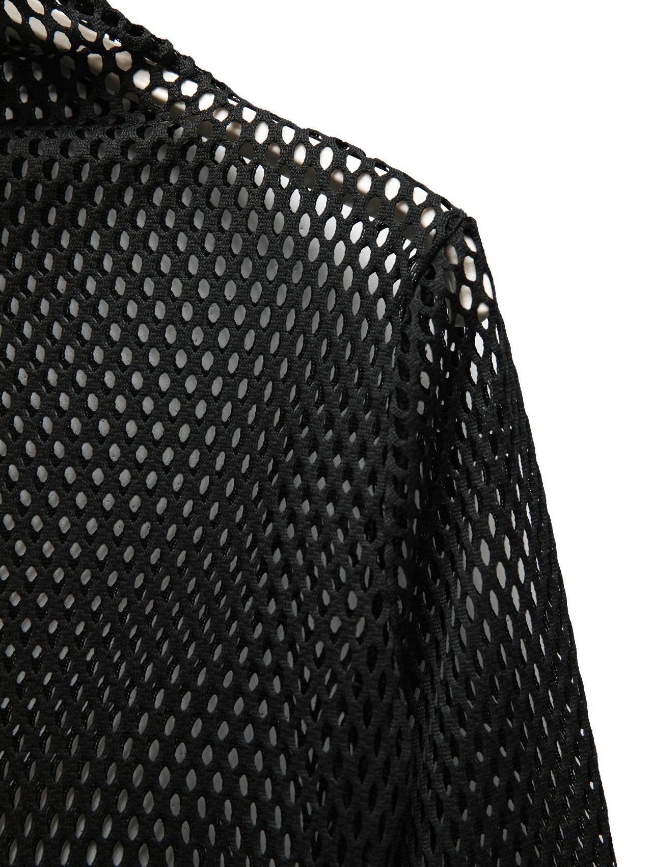 Black Mesh Long Sleeve Top - CONTOUR New York 