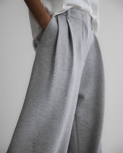 Ultra-Wide Leg Sweatpants in Light Grey - CONTOUR New York 