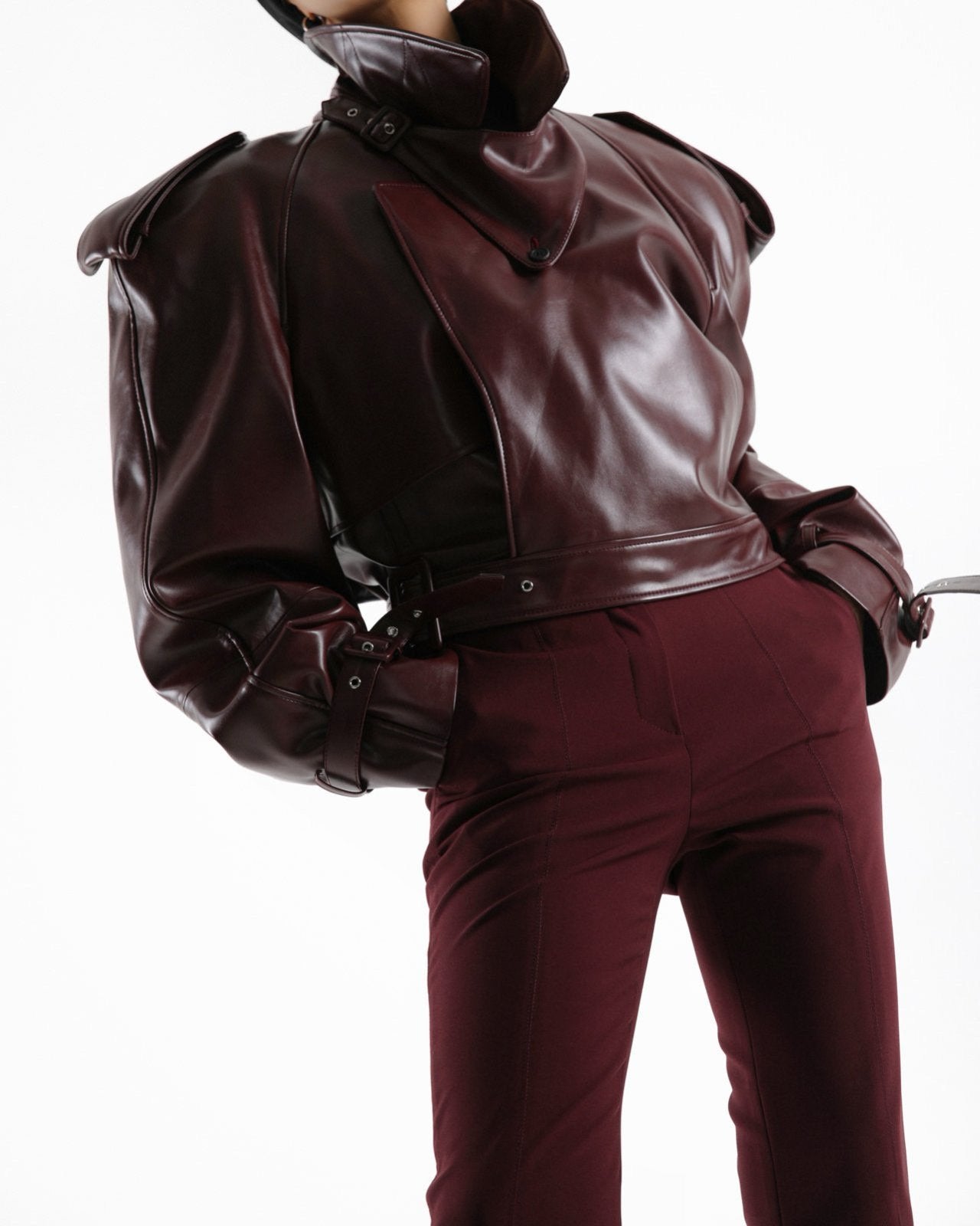 Deep Burgundy Leather Jacket – CONTOUR New