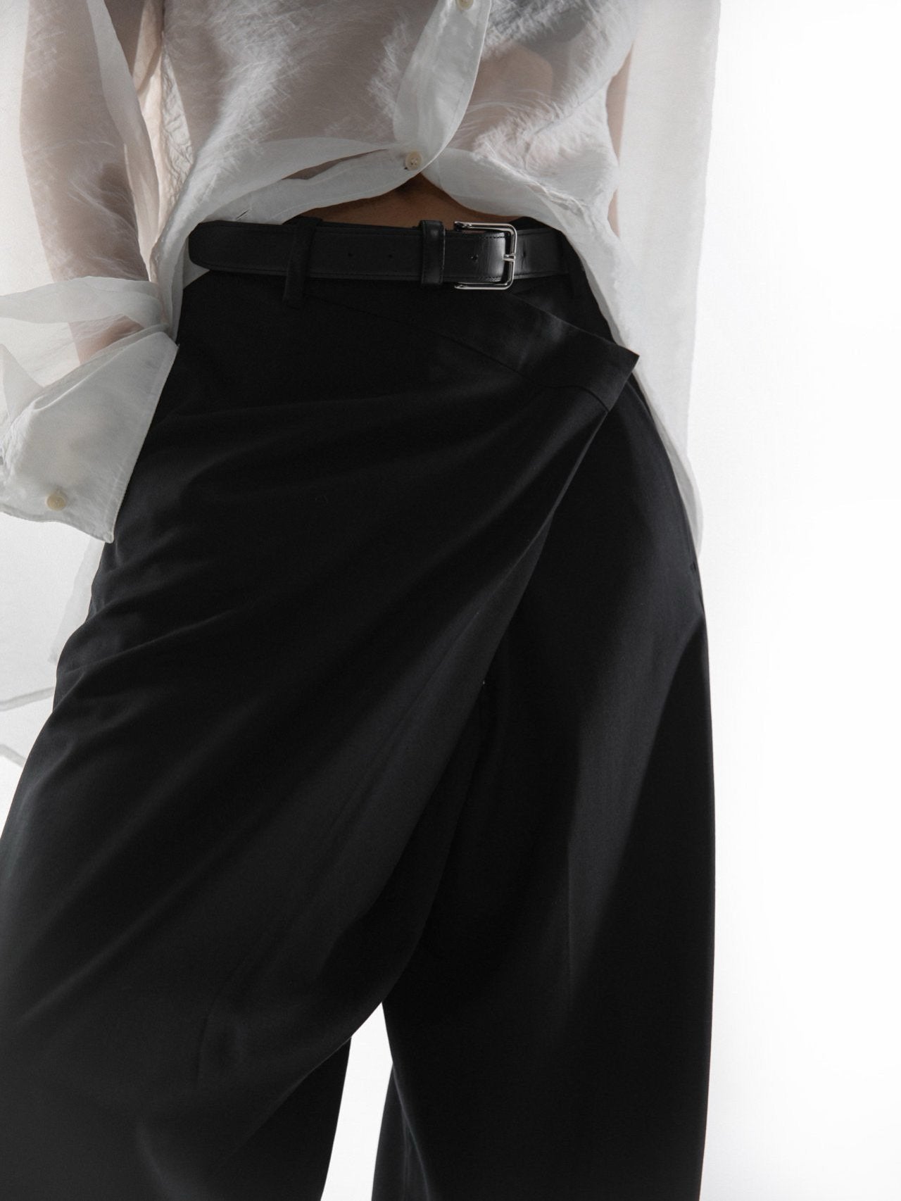 Oversized Wide-Leg Black Trousers - CONTOUR New York 