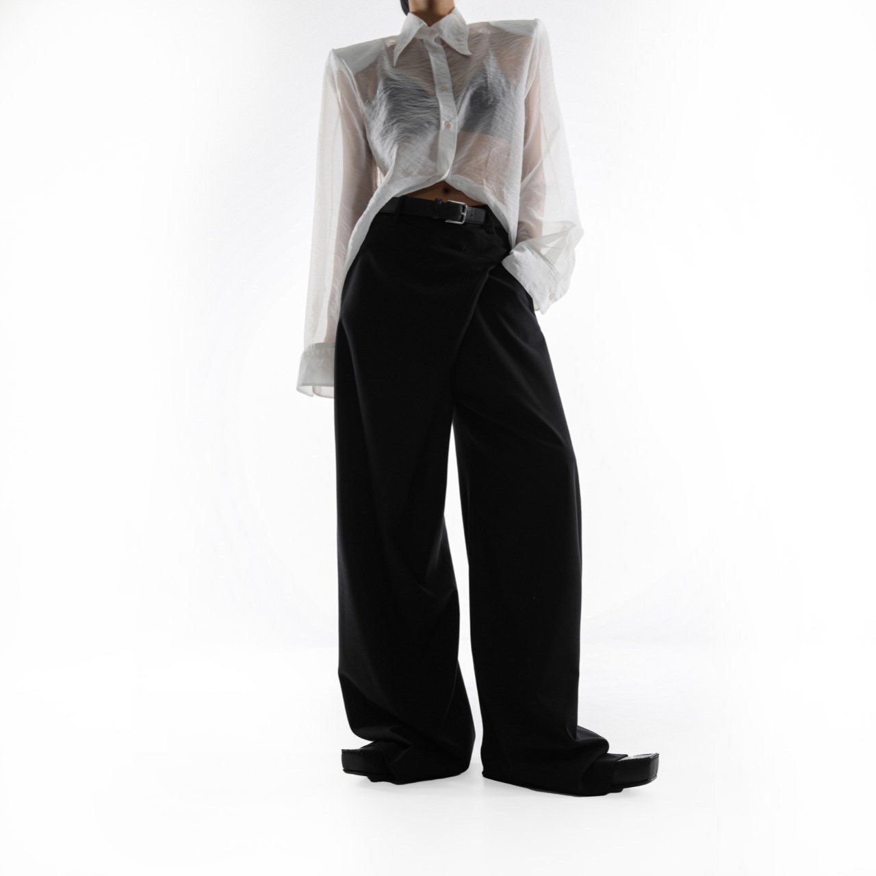 Oversized Wide-Leg Black Trousers - CONTOUR New York 