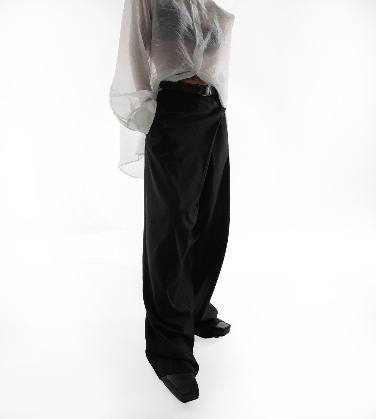 Oversized Wide-Leg Black Trousers - CONTOUR New York 