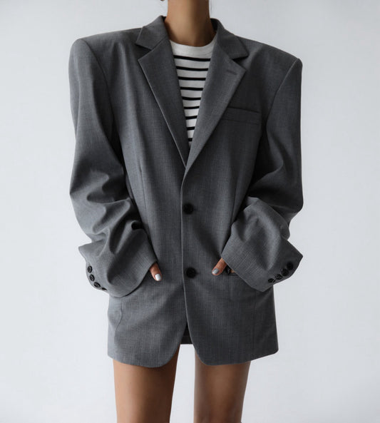 Oversized Gray Blazer - CONTOUR New York 