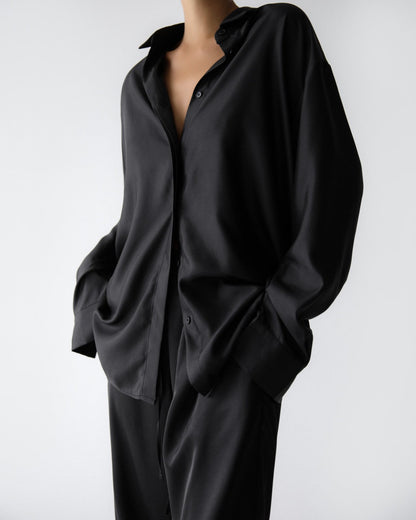 Oversized Satin Shirt - CONTOUR New York 