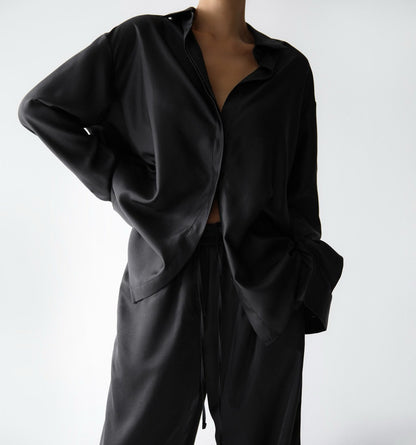 Oversized Satin Shirt - CONTOUR New York 