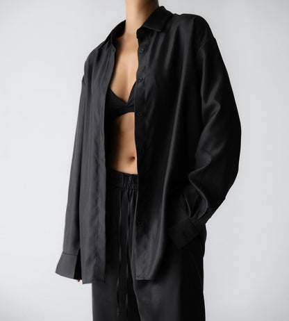 Oversized Satin Shirt - CONTOUR New York 