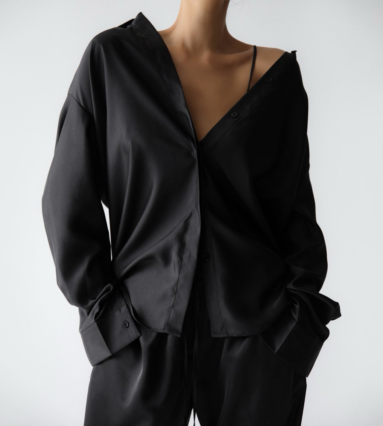 Oversized Satin Shirt - CONTOUR New York 